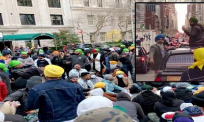 Sikhs protests outside Indian consulate in New York against rape of Sikh girl.